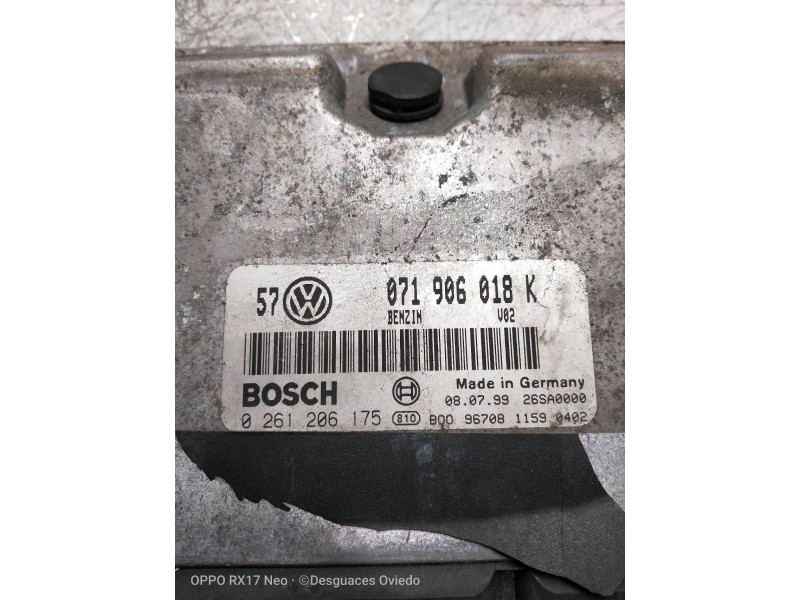 Recambio de centralita motor uce para seat toledo (1m2) signo referencia OEM IAM 0261206175 071906018K 