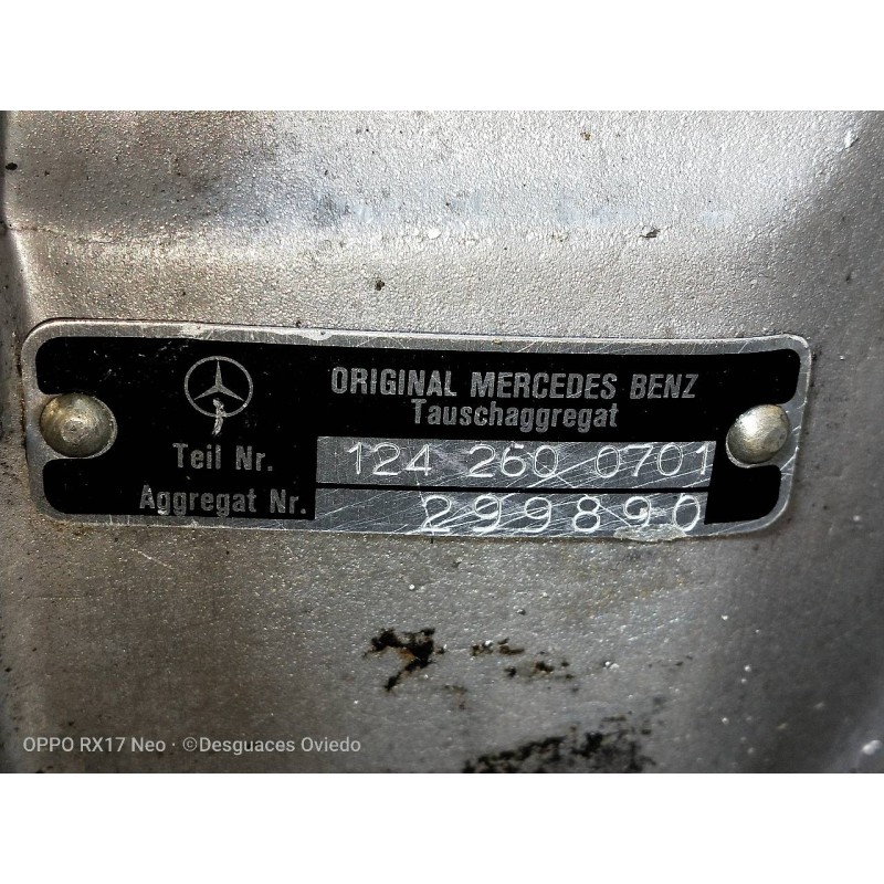 Recambio de caja cambios para mercedes clase c (w201) berlina 2.5 d 190 (201.126) referencia OEM IAM 1242600701 299890 