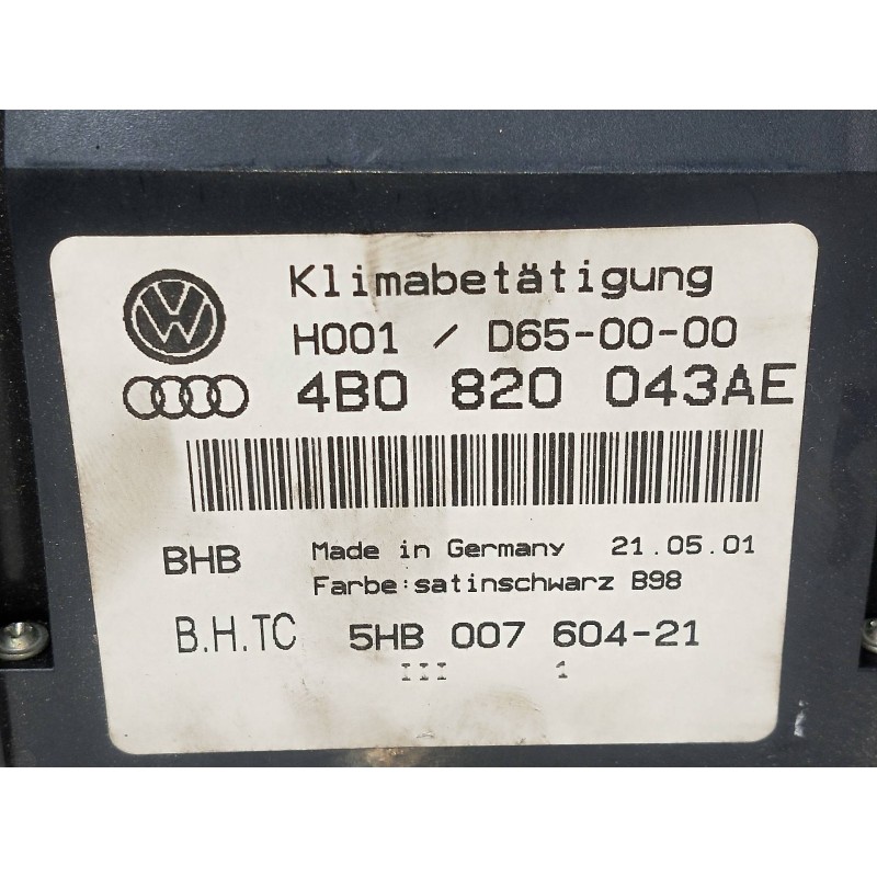 Recambio de mando calefaccion / aire acondicionado para audi allroad quattro (4b5) 2.5 tdi (132kw) referencia OEM IAM 4B0820043A