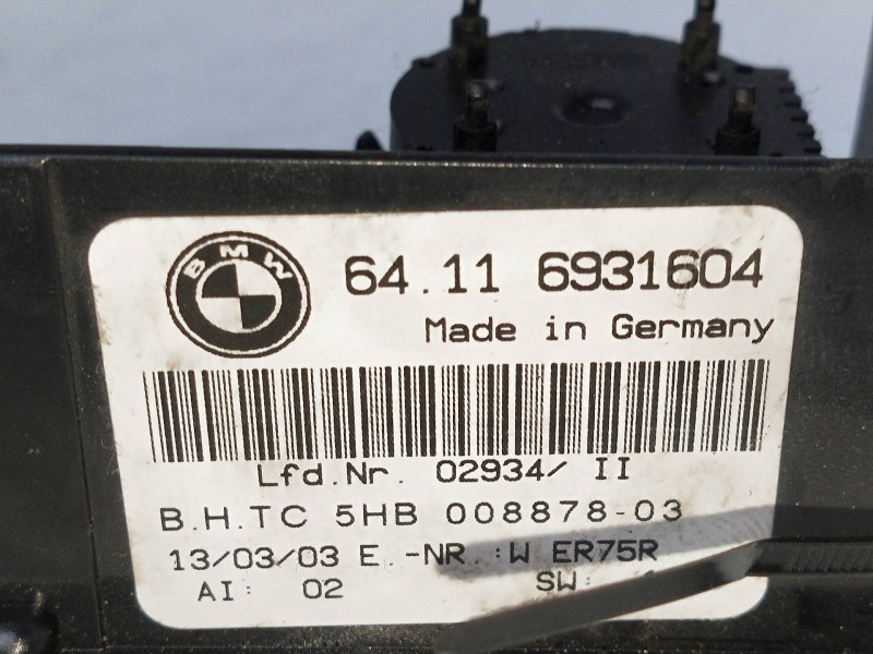 Recambio de mando calefaccion / aire acondicionado para bmw serie 3 berlina (e46) 320d referencia OEM IAM 64116931604 5HB0088780