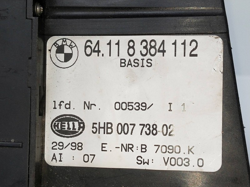 Recambio de mando calefaccion / aire acondicionado para bmw serie 3 berlina (e46) 320d referencia OEM IAM 64118384112 5HB0077380