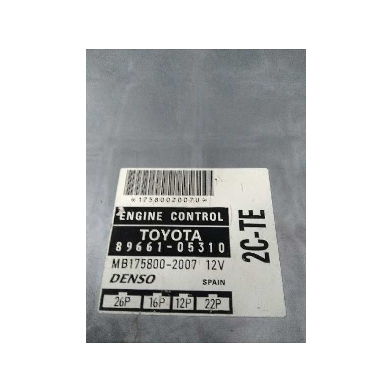 Recambio de centralita motor uce para toyota avensis berlina (t 22) 2.0 turbodiesel cat referencia OEM IAM 8966105310 MB17580020