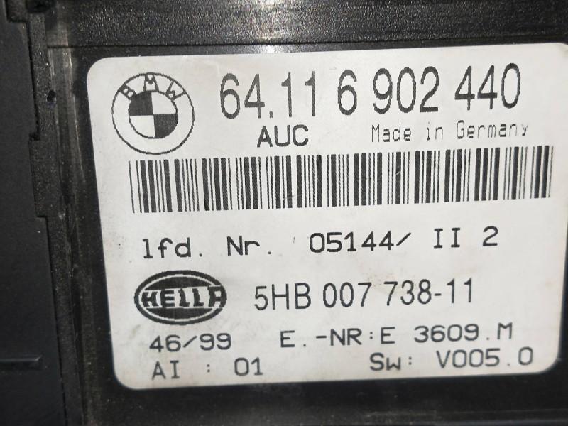 Recambio de mando calefaccion / aire acondicionado para bmw serie 3 coupe (e46) 2.0 16v cat referencia OEM IAM 64116902440 5HB00