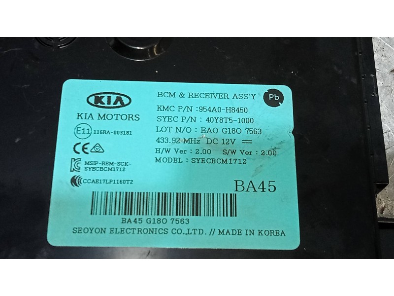 Recambio de modulo electronico para kia rio (yb) drive referencia OEM IAM 954A0H8450  