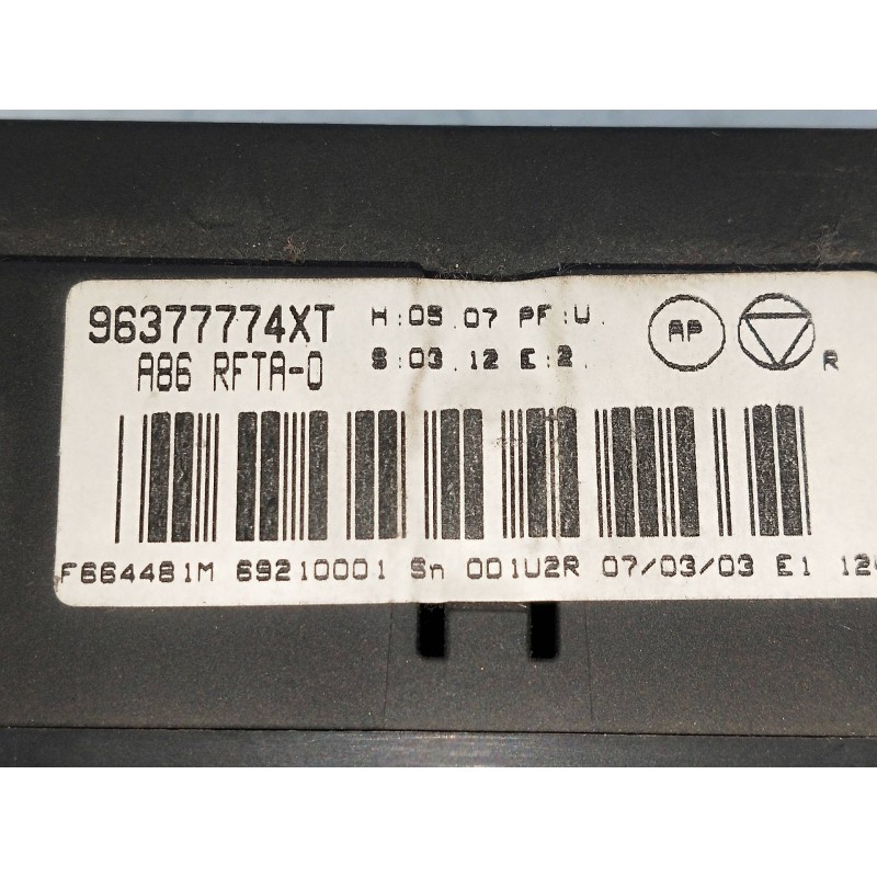 Recambio de mando calefaccion / aire acondicionado para citroen c3 pluriel 1.6 16v sensodrive referencia OEM IAM 96377774XT  