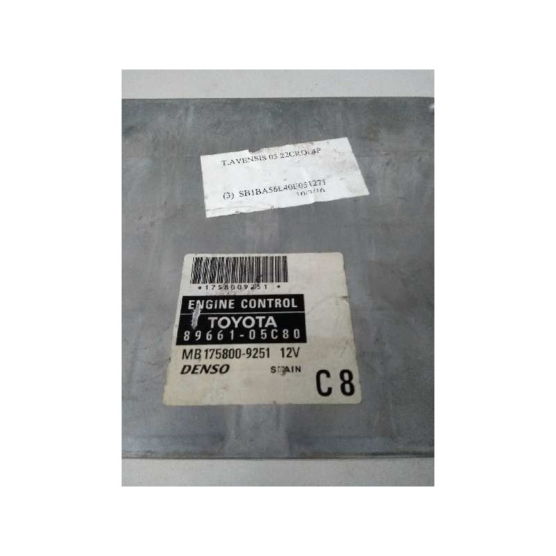 Recambio de centralita motor uce para toyota avensis berlina (t25) 2.2 d-4d cat referencia OEM IAM 8966105C80 MB1758009251 C8