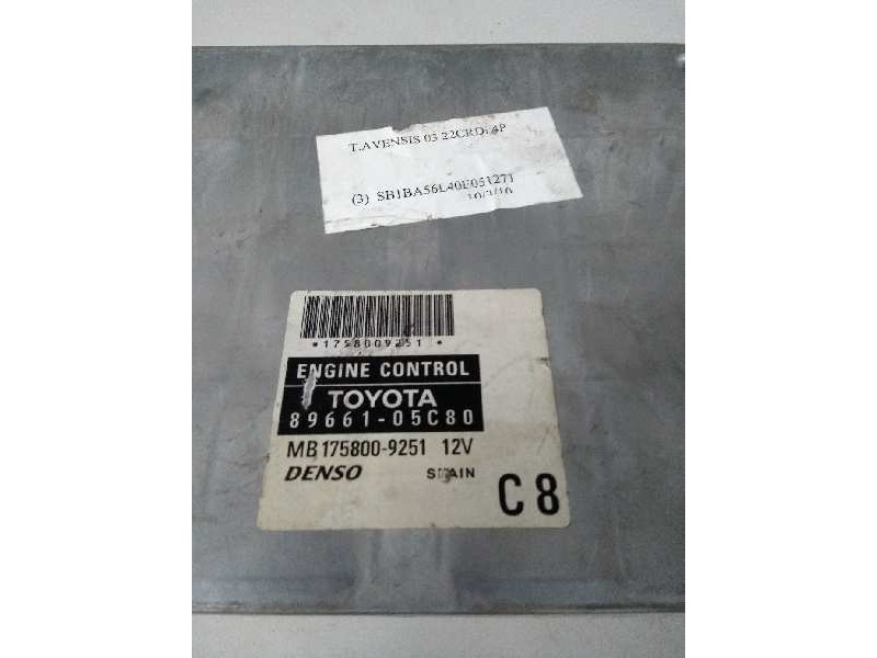 Recambio de centralita motor uce para toyota avensis berlina (t25) 2.2 d-4d cat referencia OEM IAM 8966105C80 MB1758009251 C8