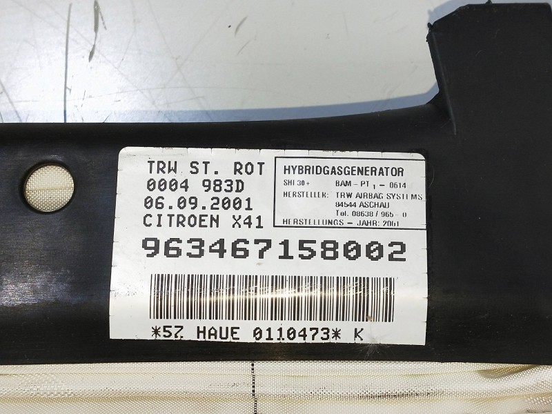 Recambio de airbag cortina delantero izquierdo para citroen c5 berlina 2.0 hdi sx referencia OEM IAM 963467158002  