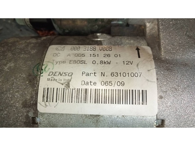 Recambio de motor arranque para smart cabrio básico referencia OEM IAM A0051512601 0003188V008 63101007