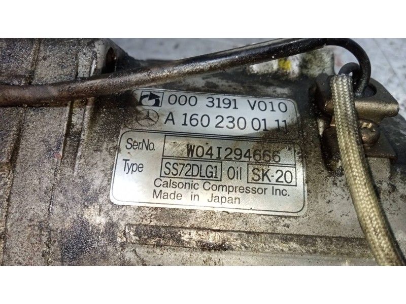 Recambio de compresor aire acondicionado para smart cabrio básico referencia OEM IAM 0003191V010 A1602300111 