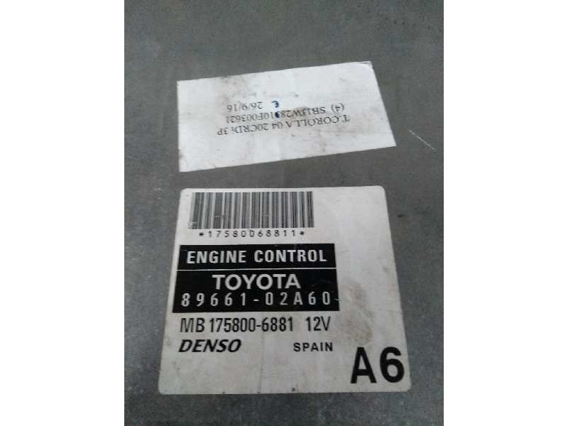 Recambio de centralita motor uce para toyota corolla (e12) 2.0 d-cat referencia OEM IAM 8966102A60 MB1758006881 A6