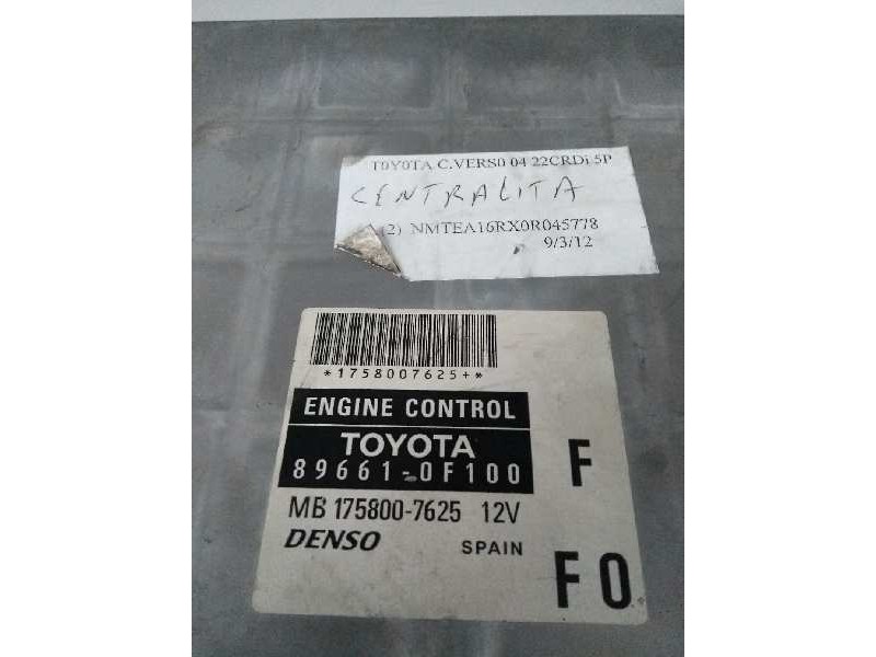 Recambio de centralita motor uce para toyota corolla verso (r1) 2.2 turbodiesel cat referencia OEM IAM 896610F100 MB1758007625 F