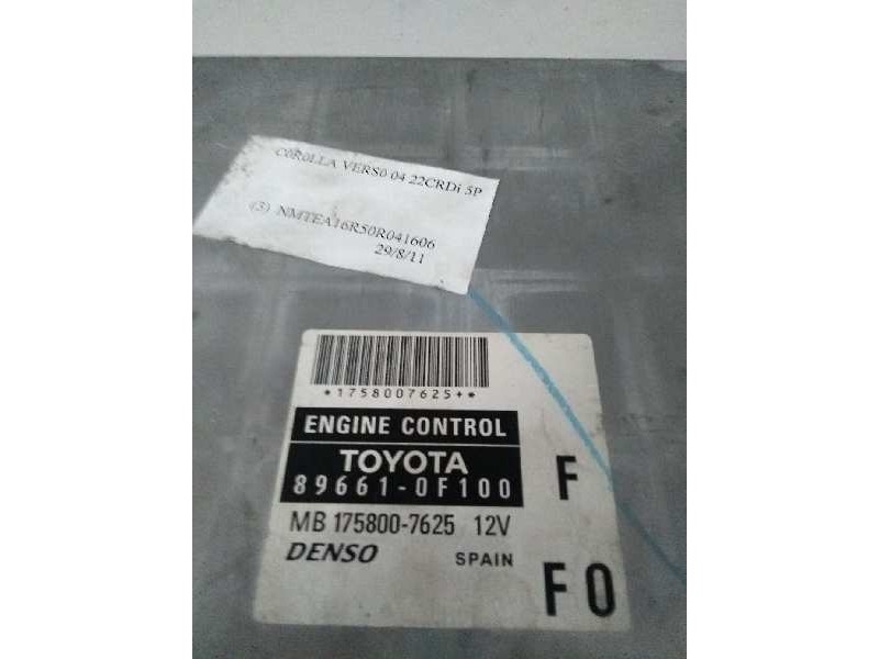 Recambio de centralita motor uce para toyota corolla verso (r1) 2.2 turbodiesel cat referencia OEM IAM 896610F100 MB1758007625 F