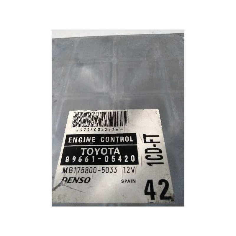 Recambio de centralita motor uce para toyota avensis berlina (t 22) 2.0 turbodiesel cat referencia OEM IAM 8966105420 MB17580050