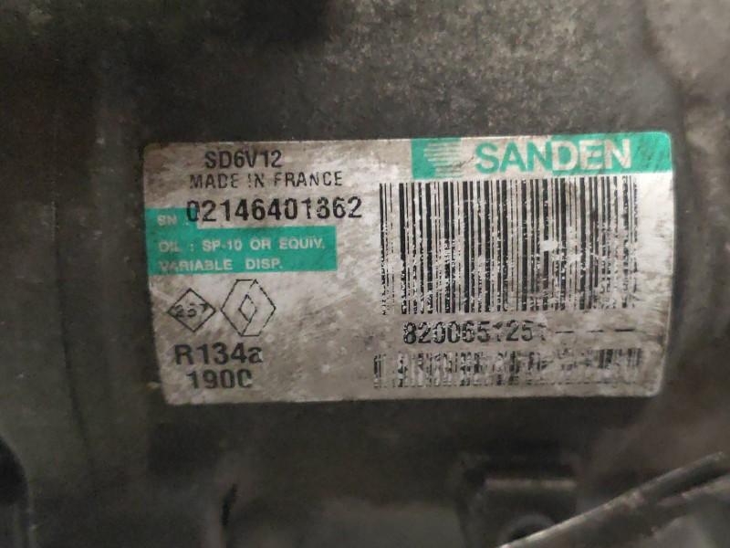 Recambio de compresor aire acondicionado para renault kangoo authentique referencia OEM IAM SD6V121900 820065125 SANDEN