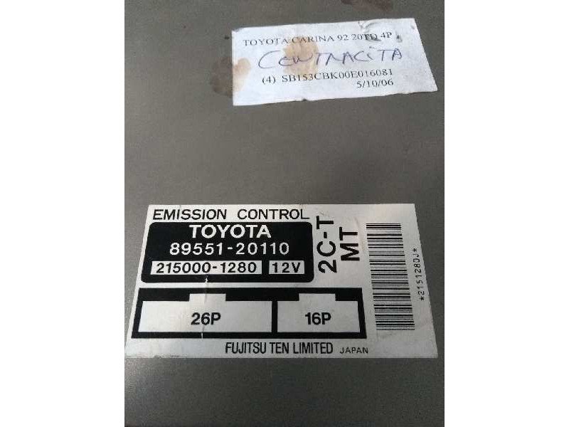 Recambio de centralita motor uce para toyota carina (t19) 2.0 turbodiesel cat referencia OEM IAM 8955120110 2150001280 2CT MT 26