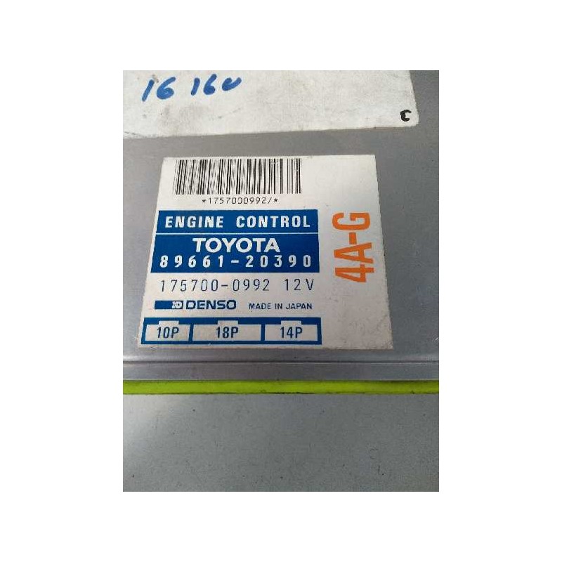 Recambio de centralita motor uce para toyota celica gt 1.6 referencia OEM IAM 8966120390 1757000992 4AG 10P 18P 14P Recambio de centralita motor uce para toyota celica gt 1.6 referencia OEM IAM 8966120390 1757000992 4AG 10P 18P 14P