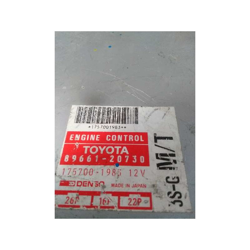 Recambio de centralita motor uce para toyota carina (t19) referencia OEM IAM 8966120730 1757001983 3SG MT 26P 16P 22P Recambio de centralita motor uce para toyota carina (t19) referencia OEM IAM 8966120730 1757001983 3SG MT 26P 16P 22P