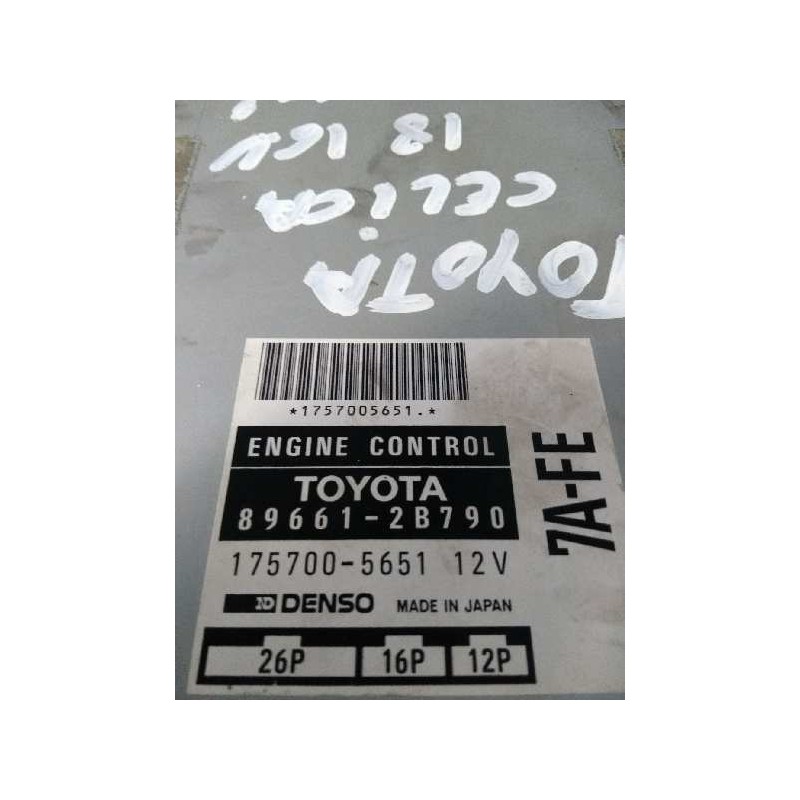 Recambio de centralita motor uce para toyota celica (t20) 1.8 referencia OEM IAM 896612B790 1757005651 7AFE 26P 16P 12P