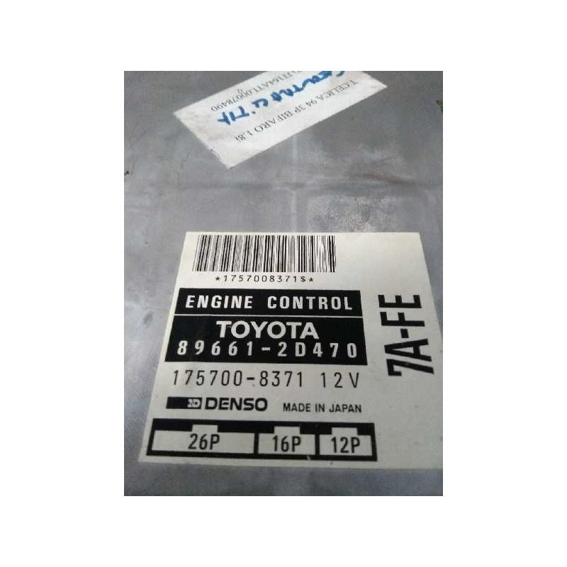 Recambio de centralita motor uce para toyota celica (t20) 1.8 16v cat referencia OEM IAM 896612D470 1757008371 7AFE 26P 16P 12P