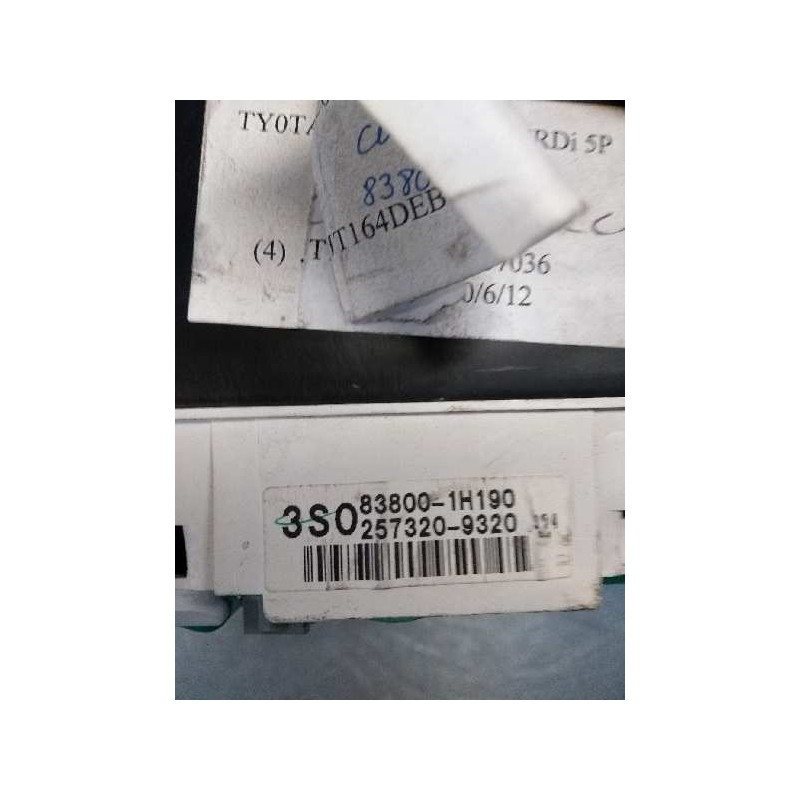 Recambio de cuadro instrumentos para toyota corolla (e11) 2.0 turbodiesel cat referencia OEM IAM 838001H1190 2573209320 