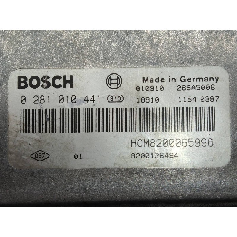 Recambio de centralita motor uce para volvo v40 familiar 1.9 diesel cat referencia OEM IAM 0281010441 HOM8200065996 8200126494 E