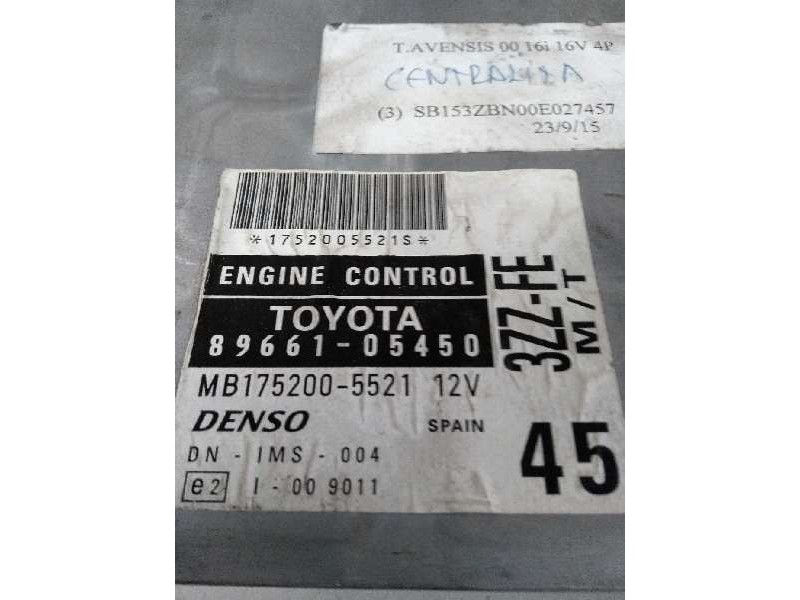 Recambio de centralita motor uce para toyota avensis berlina (t 22) 1.6 16v referencia OEM IAM 8966105450 MB1752005521 3ZZFE MT 