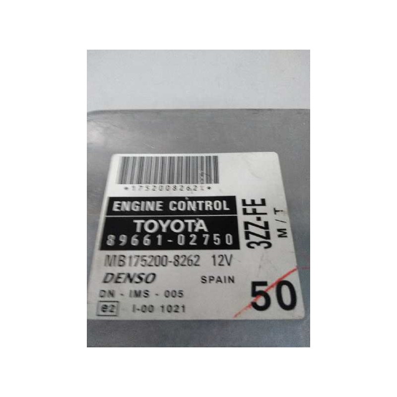 Recambio de centralita motor uce para toyota corolla (e12) 1.6 16v referencia OEM IAM 8966102750 MB1752008262 3ZZFE MT 50