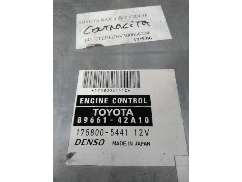 Recambio de centralita motor uce para toyota rav 4 (a2) 2.0 turbodiesel cat referencia OEM IAM 8966142A10 1758005441 B7