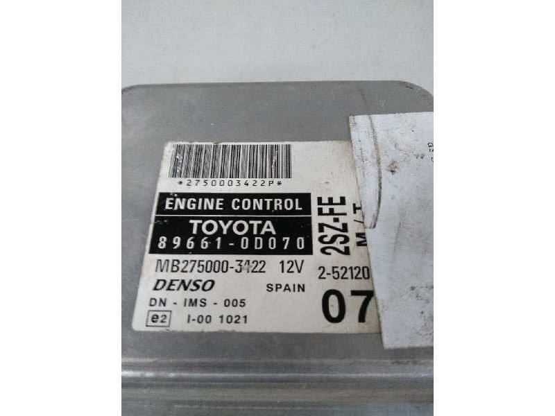 Recambio de centralita motor uce para toyota yaris (ncp1/nlp1/scp1) 1.3 cat referencia OEM IAM 896610D070 MB2750003422 2SZFE MT 