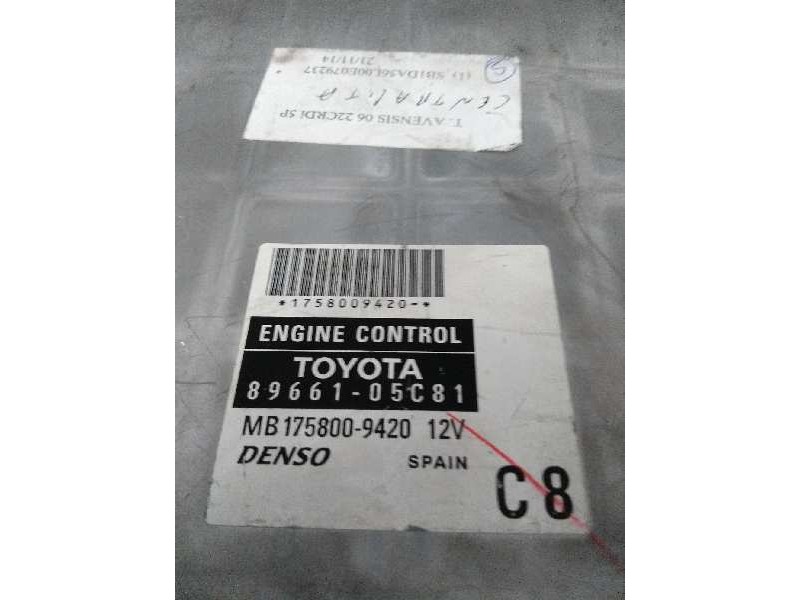 Recambio de centralita motor uce para toyota avensis berlina (t25) referencia OEM IAM 8966105C81 MB1758009420 C8