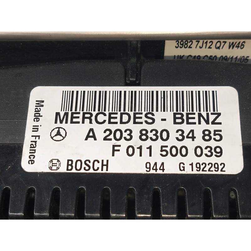 Recambio de mando calefaccion / aire acondicionado para mercedes clase c (w203) sportcoupe referencia OEM IAM A2038303435 F01150