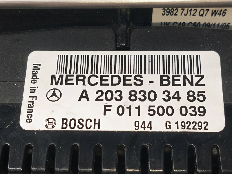 Recambio de mando calefaccion / aire acondicionado para mercedes clase c (w203) sportcoupe referencia OEM IAM A2038303435 F01150 Recambio de mando calefaccion / aire acondicionado para mercedes clase c (w203) sportcoupe referencia OEM IAM A2038303435 F01150