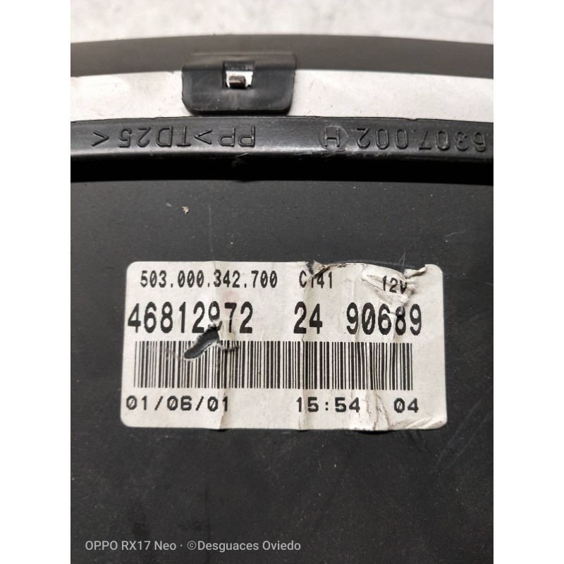 Recambio de cuadro instrumentos para fiat punto berlina (188) 1.2 16v elx referencia OEM IAM 46812972 24 090689 503000342700