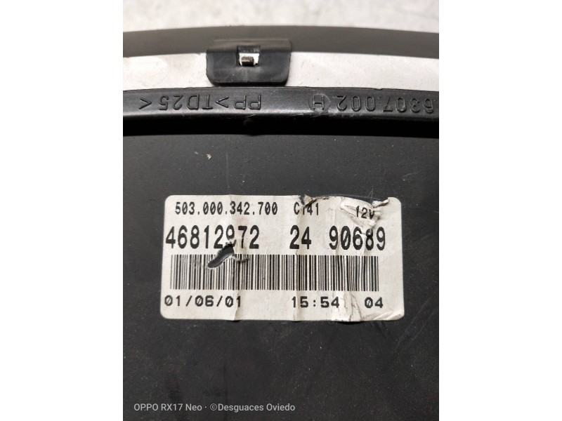 Recambio de cuadro instrumentos para fiat punto berlina (188) 1.2 16v elx referencia OEM IAM 46812972 24 090689 503000342700