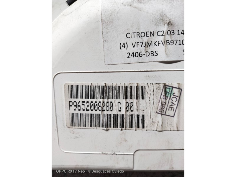 Recambio de cuadro instrumentos para citroen c2 sx referencia OEM IAM P9652008280G  