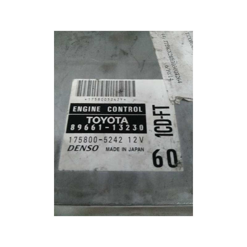 Recambio de centralita motor uce para toyota corolla (e12) 2.0 turbodiesel cat referencia OEM IAM 8966113230 1758005242 1CDFT 60