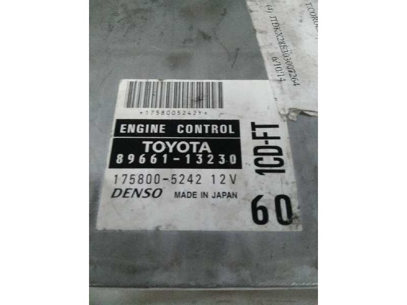 Recambio de centralita motor uce para toyota corolla (e12) 2.0 turbodiesel cat referencia OEM IAM 8966113230 1758005242 1CDFT 60