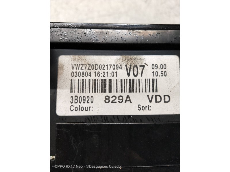 Recambio de cuadro instrumentos para volkswagen passat variant (3b6) highline referencia OEM IAM 3B0920829A 110080198008 