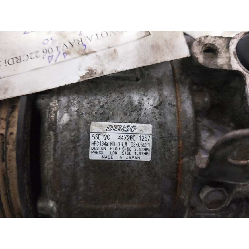 Recambio de compresor aire acondicionado para toyota rav 4 (a3) 2.2 turbodiesel cat referencia OEM IAM 4472601257 5SE12C 
