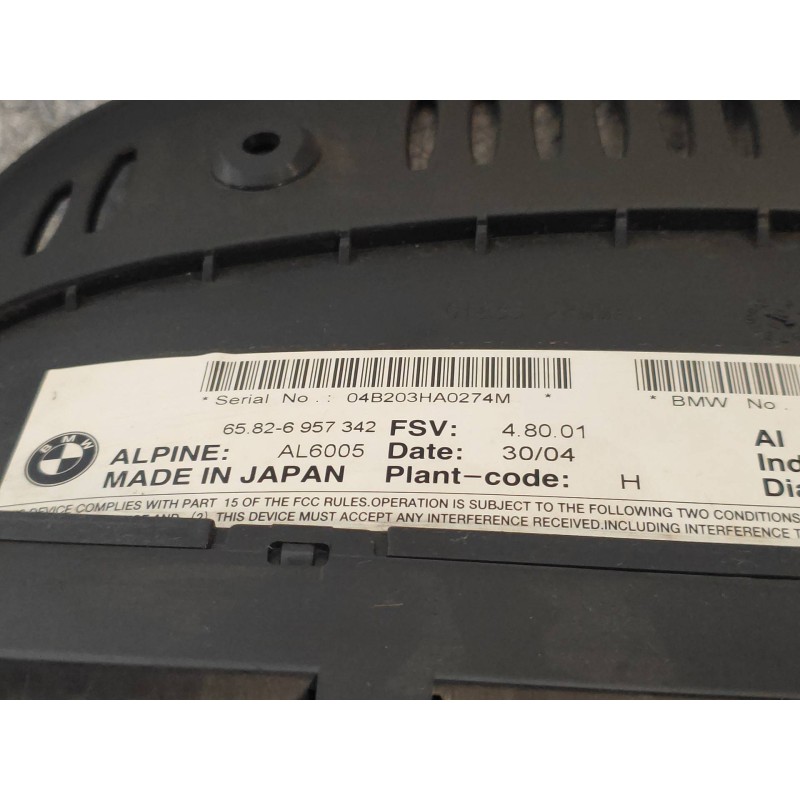 Recambio de pantalla multifuncion para bmw serie 6 coupe (e63) 4.4 v8 32v cat referencia OEM IAM 65826957342 6957342 AL6005