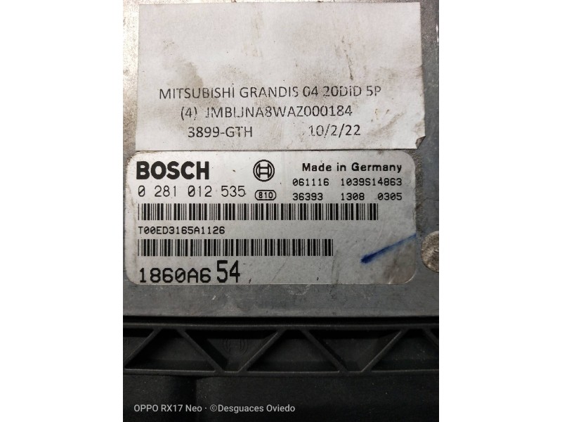 Recambio de centralita motor uce para mitsubishi grandis (na0w) 2.0 di-d inform referencia OEM IAM 0281012535  