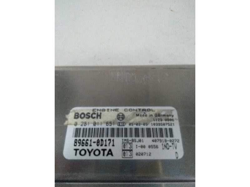 Recambio de centralita motor uce para toyota yaris (ncp1/nlp1/scp1) 1.4 turbodiesel cat referencia OEM IAM 0281011651 896610D171