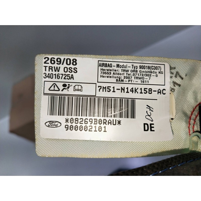 Recambio de airbag cortina delantero derecho para ford focus turnier (cb4) trend referencia OEM IAM 7M51N14K158AC 900002101 