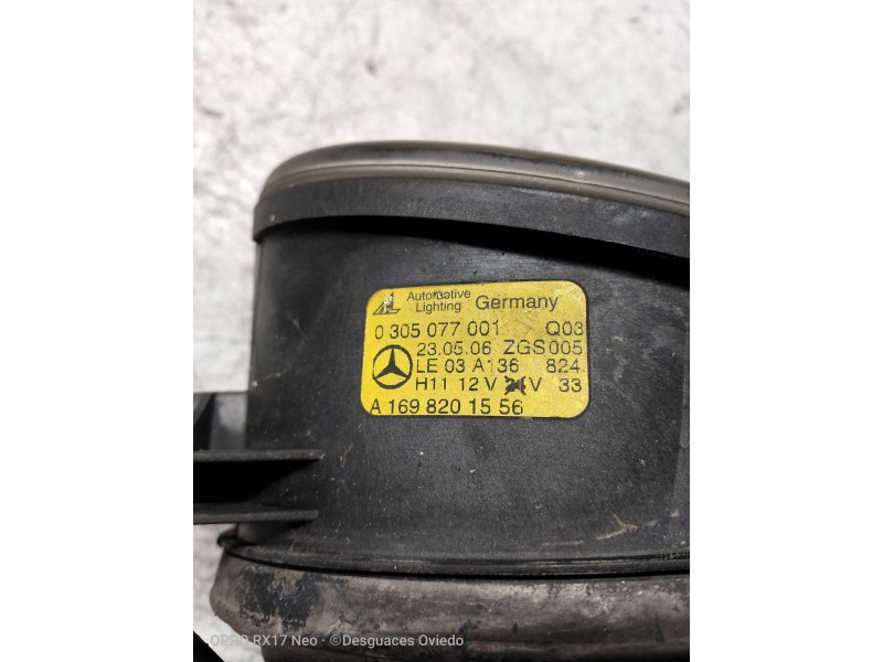 Recambio de faro antiniebla izquierdo para mercedes clase a (w169) referencia OEM IAM   