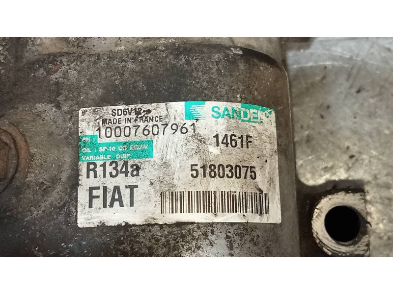 Recambio de compresor aire acondicionado para fiat punto (evo) (199) dynamic referencia OEM IAM SD6V121461F 51803075 