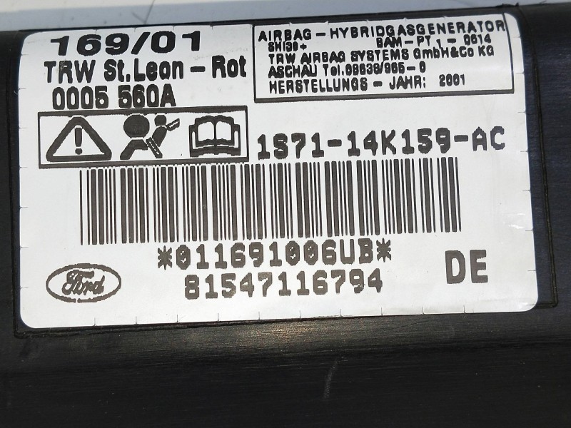 Recambio de airbag cortina delantero izquierdo para ford mondeo berlina (ge) 2.0 cat referencia OEM IAM 1S7114K159AC  