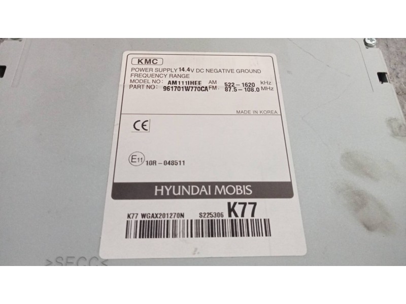 Recambio de sistema audio / radio cd para kia rio uefa euro 2016 referencia OEM IAM 961701W770CA  