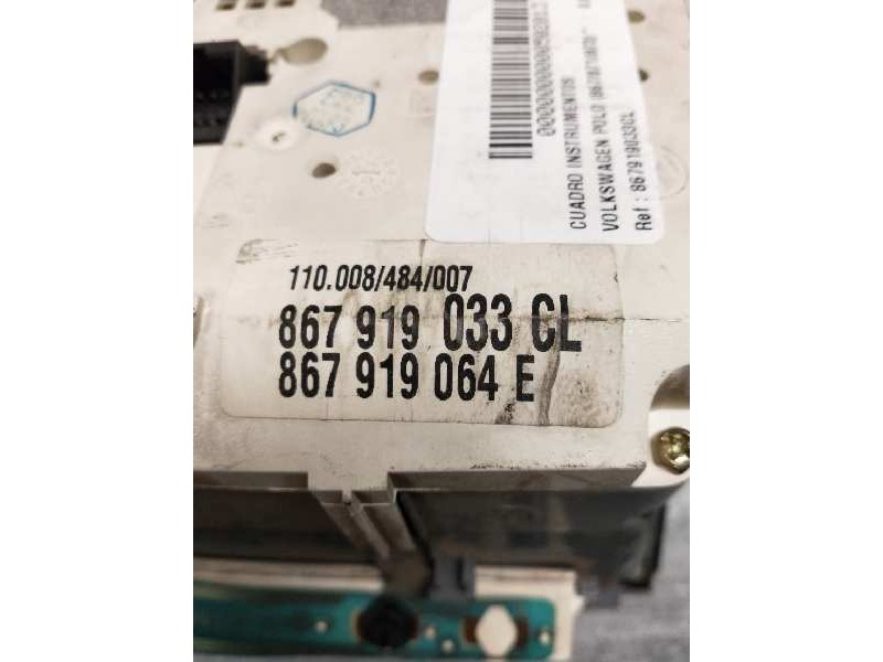 Recambio de cuadro instrumentos para volkswagen polo (801/803) 1.3 referencia OEM IAM 867919033CL 867919064E 