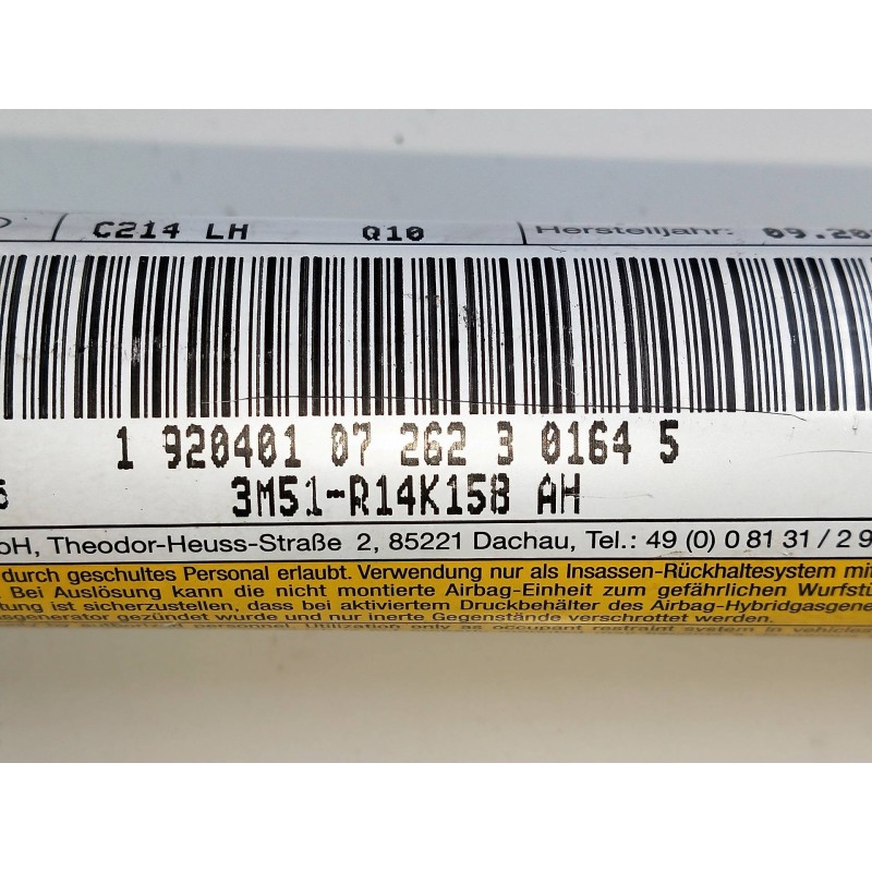 Recambio de airbag cortina delantero izquierdo para ford c-max (cb3) 1.8 flexifuel cat referencia OEM IAM 3M51R14K158AH  